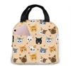 Insulated Lunch Bag Thermal Funny Cartoon Cats Tote Bags Cooler Picnic Food Lunch Box Bag For Kids Women Girls Men Children