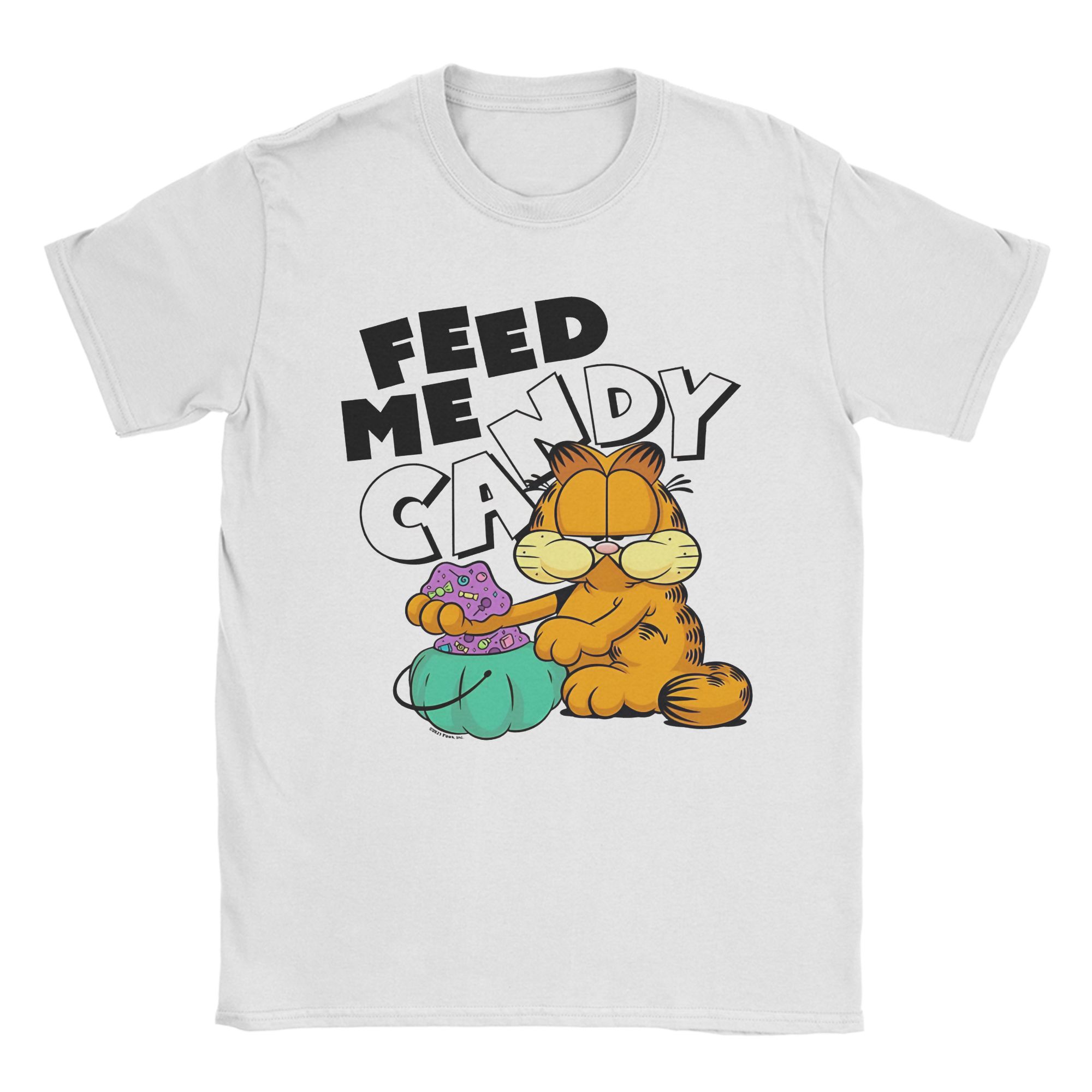 Garfields American Flag Hat And Shades T Shirt Unisexs Cotton Tops Funny  Round Neck Short Sleeve S