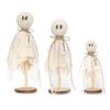3Pcs/Set Halloween Ghost Decorations Rustic Centerpiece with Fabric Ghost Figures Farmhouse Table Ornaments for Mantel Tiered Tray Party Supplies