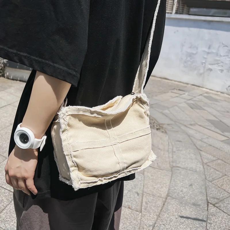 Dámská malá plátěná taška přes rameno Dámská tlustá látková malá taška na messenger Retro Vintage crossbody kabelky Roztomilá dívčí kabelka na zip
