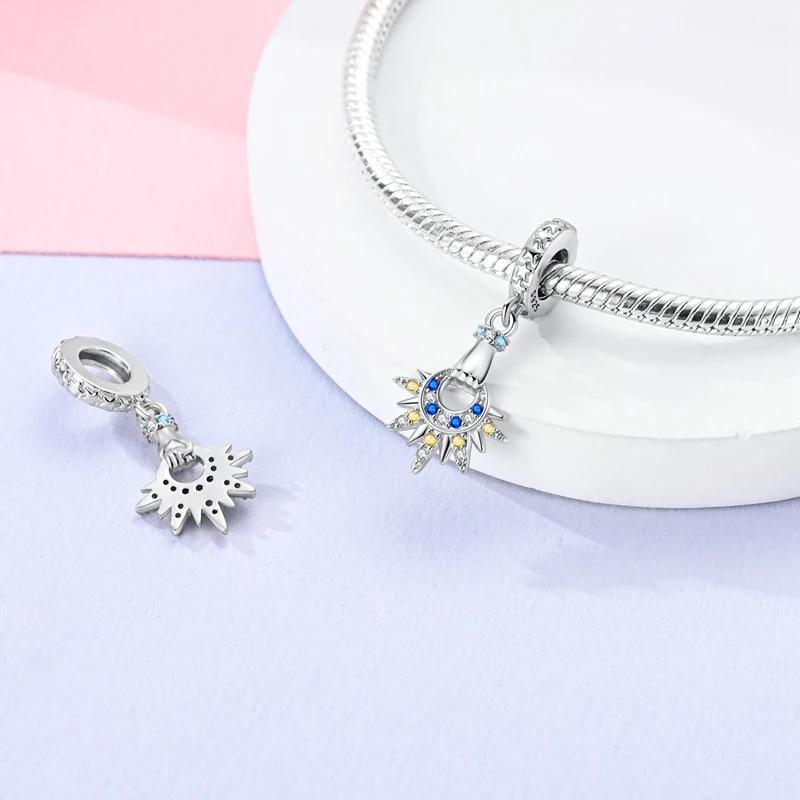 Charm Bead Charms copper Plated Creative Sun, Moon With Star Shape Palm Pendants Compatible With Authentic Ideal For Women Jewellery Do It Yourself Ma