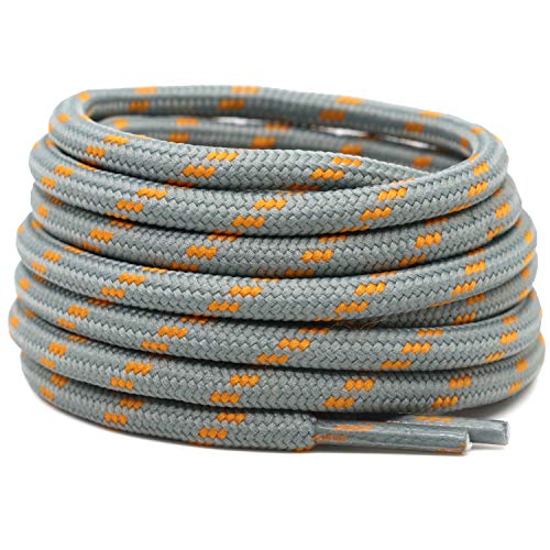 2 Pairs Work Boots Shoe Laces Diameter 4.5mm Heavy Duty Hiking Shoelaces for Men Women Round German Training Shoelace