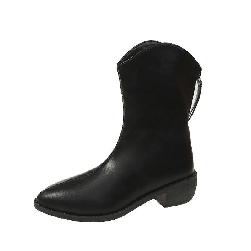 Pointed Martin Boots Women's New V-mouth Western Cowboy Spring and Autumn Single Boots Summer Thin Short Boots Women's Small