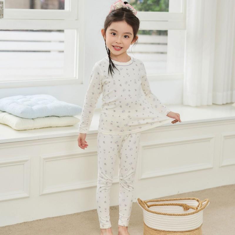 2026 Kids Cotton Underwear Set Girls Aged 8-16 Thermal Loungewear