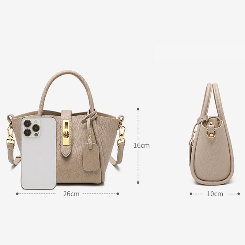 Äkta läder Liten Väska Kvinnor Mini Handväska 2023 Ny Äkta Läder Damväska Hinkväska Dam Sommarhandväska Messenger Bag