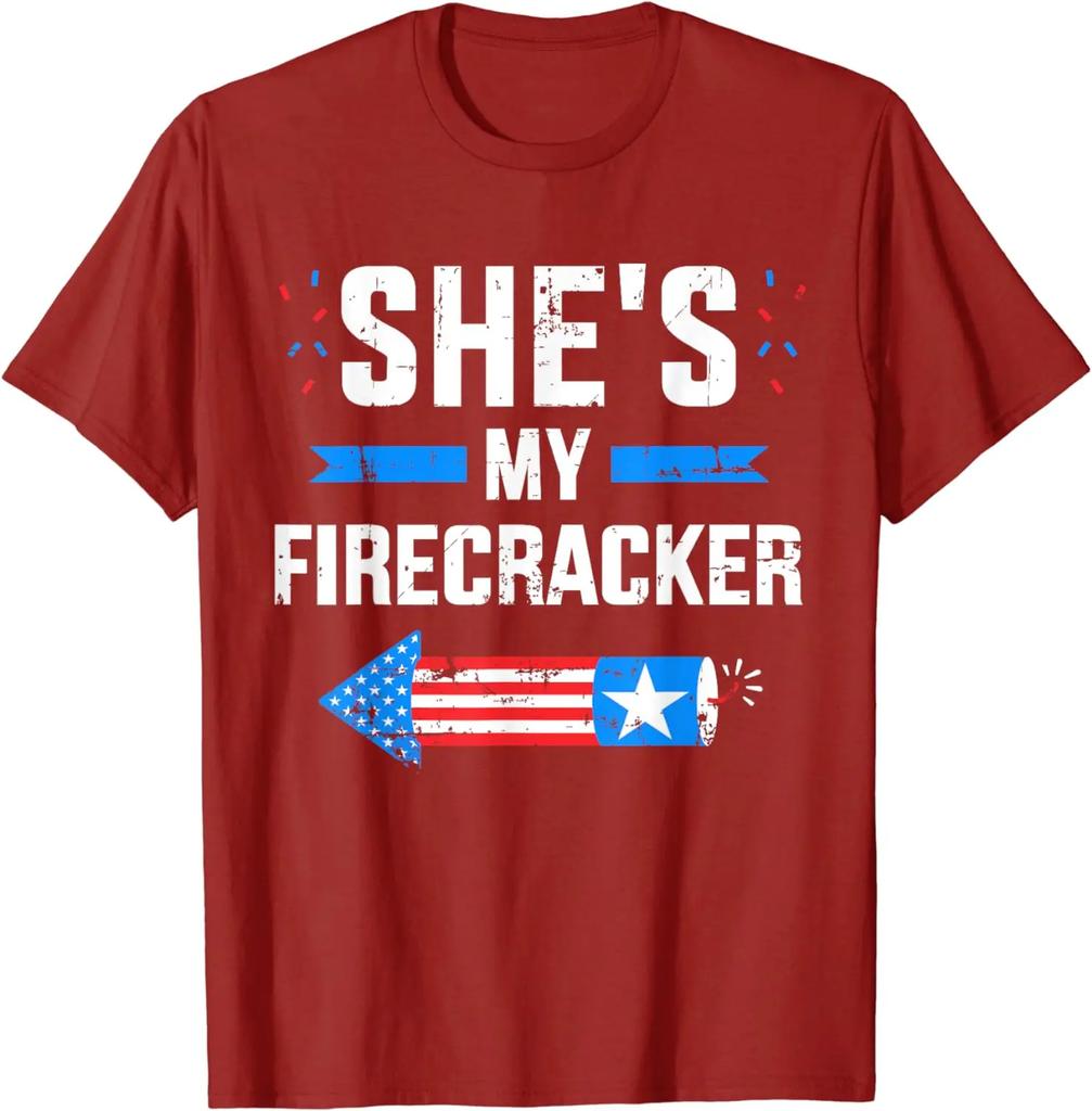 She's My Firecracker Matching Partner for 4th of July Couple T-Shirt