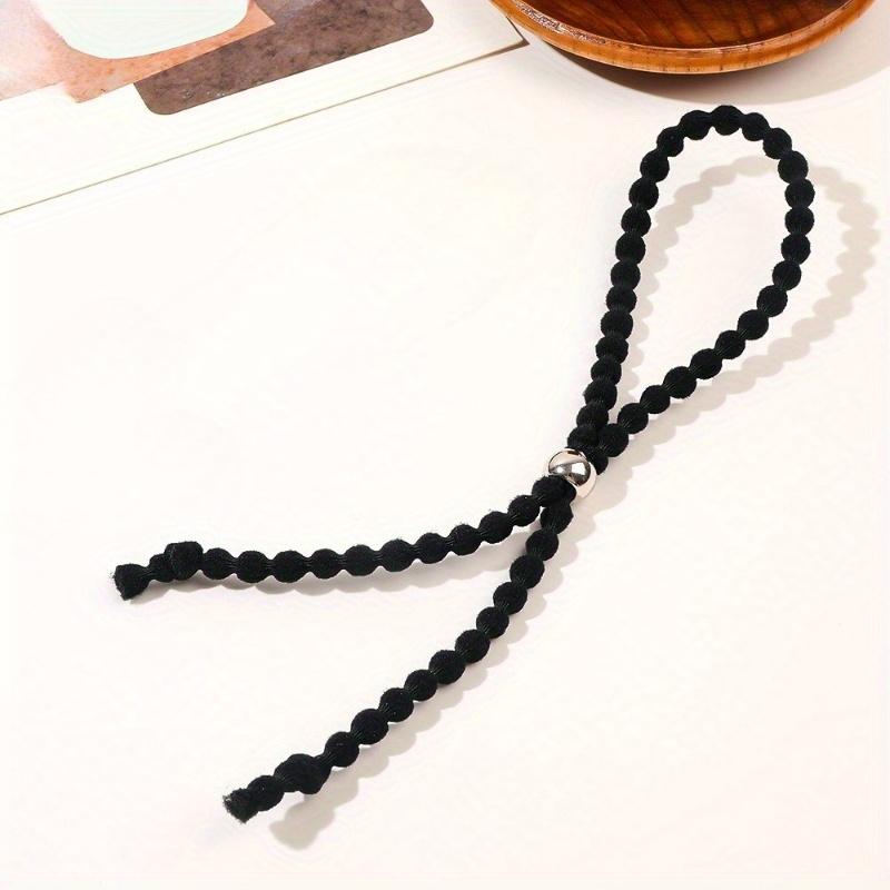 Adjustable Hair Rope Hair Ties, Versatile Headbands, Minimalist Ball Headbands,Hair Accessories 1pc чёрный