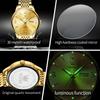 OLEVS 2928 Classic Simple Men's Watch Auto Date Dual Calendar Luminous Waterproof Steel Strap Business Quartz Wristwatch for Man