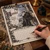 Collectible Illustration Wall Art 2027 Calendar, Vintage Illustrated Hanging Calendar with 12 Plays Through, Romance Academic Year Planning