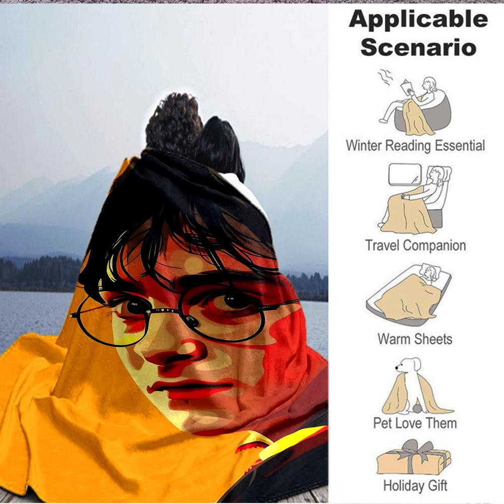 1 Stück Harry Potter Decke Leichte Flanell-Kuscheldecke für Sofa, Bett, Reisen, Camping, Wohnzimmer, Büro, Couch, Stuhl und Bett