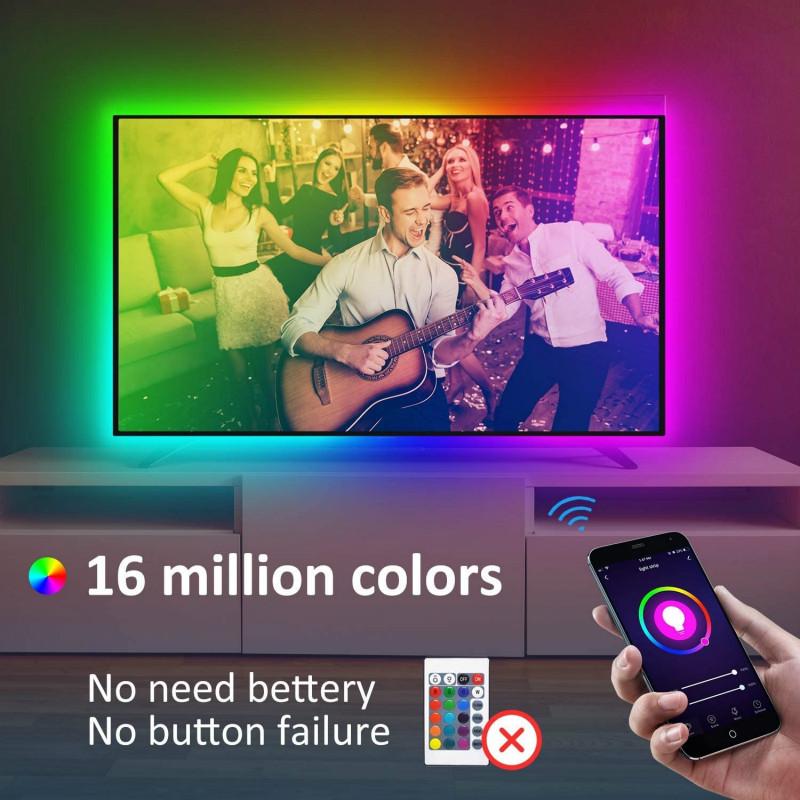 LED Işık Şeridi Bluetooth APP Uzaktan Müzik Kontrol Renkleri Parti Ev için Uzaktan Kumanda ile Esnek LED Şerit Işıklar 0.5-10 M