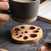 Wooden Coaster for Drinks Lotus Slices Shaped Cup Mat Heat-Resistant Coasters for Bar Home Office Coffee Table