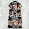 Used Aquascutum Ribbon Belt Short Sleeve Knee Length Floral Dress