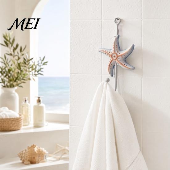 Wall Hooks for Clothes Wooden Hook, Mediterranean Style Decorative Coat Sturdy Creative Hook Durable Hanger Home Decor Keys Umbrellas Scarves