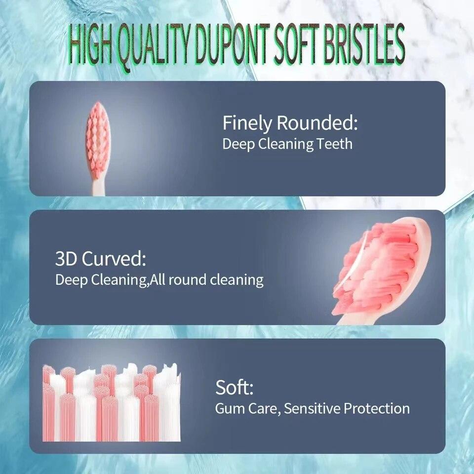 Детская мультяшная красочная электрическая зубная щетка со сменными насадками — фото 5