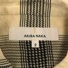 AKIRANAKA Check Long Sleeve Band Color Blouse 2 Beige Women Used