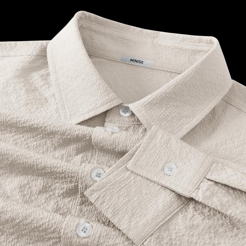 MINISO Men's Lightweight Casual Long Sleeve Shirt