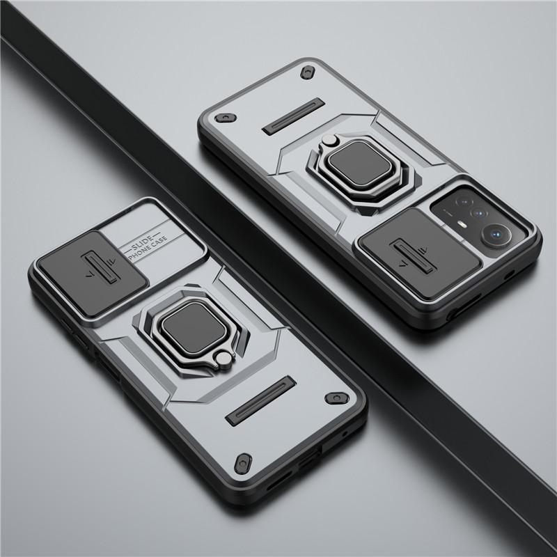 For Redmi Note 12s Cover For Redmi Note 12s Case 6.43 Inch Lens Sliding Window Protector Armor Shockproof Holder Magnetic Bumper