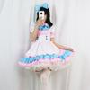 Plus Size Pink & Blue Lolita Maid Dress with Cute Big Bow