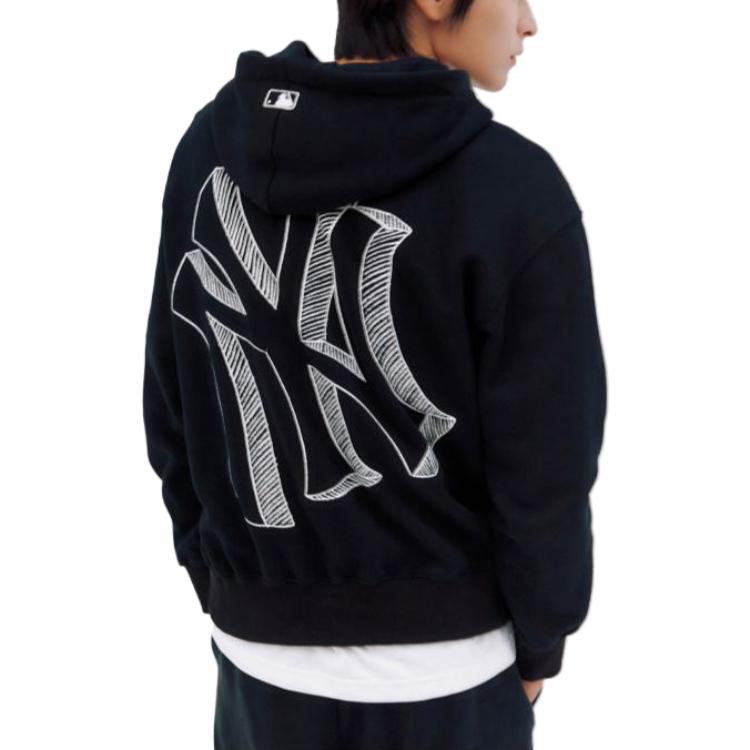 MLB Logo Printed Casual Long Sleeve Hoodie Unisex Hoodies Black 3AHDB0336-50BKS