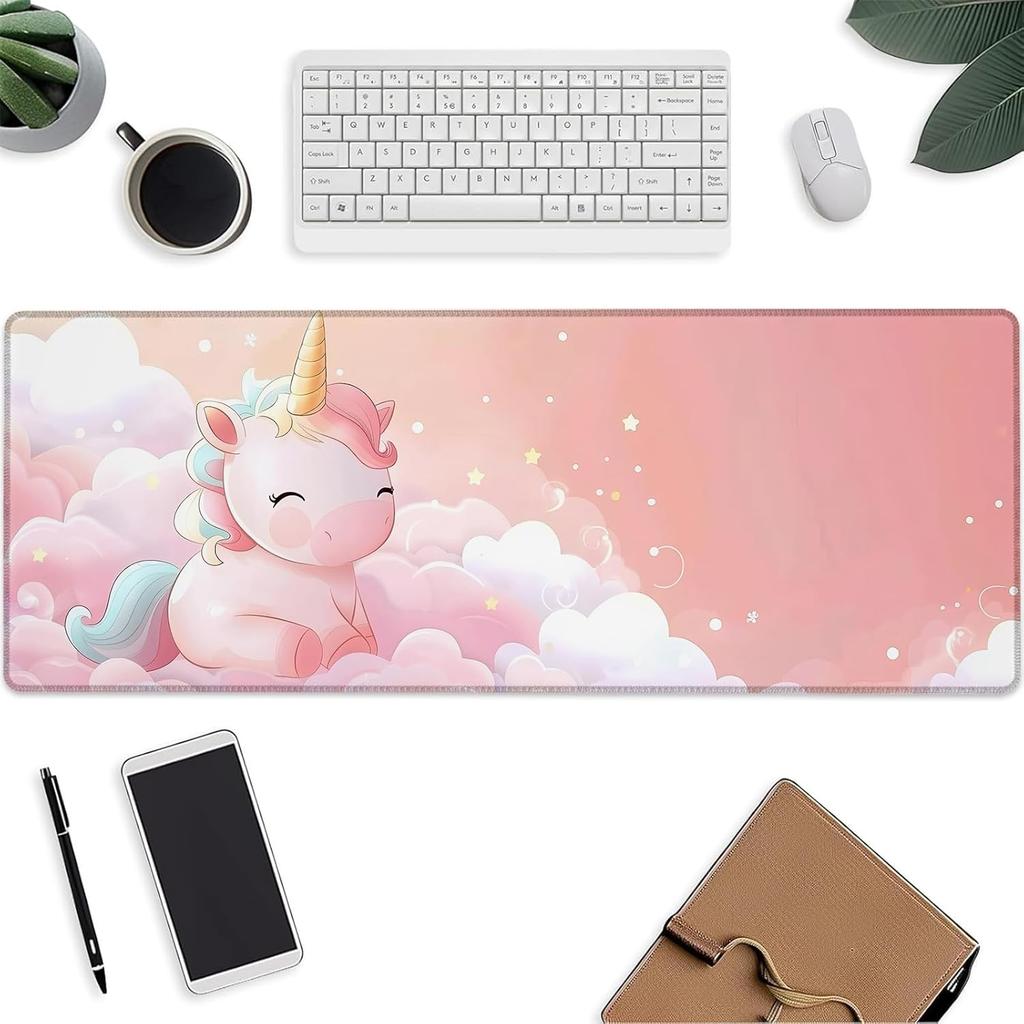 Cute Unicorn Mouse Pad Rainbows Keyboard Mat Laptop Computer Protector Nonslip Rubber Large Mousepads Gifts Desk Office Deskmat