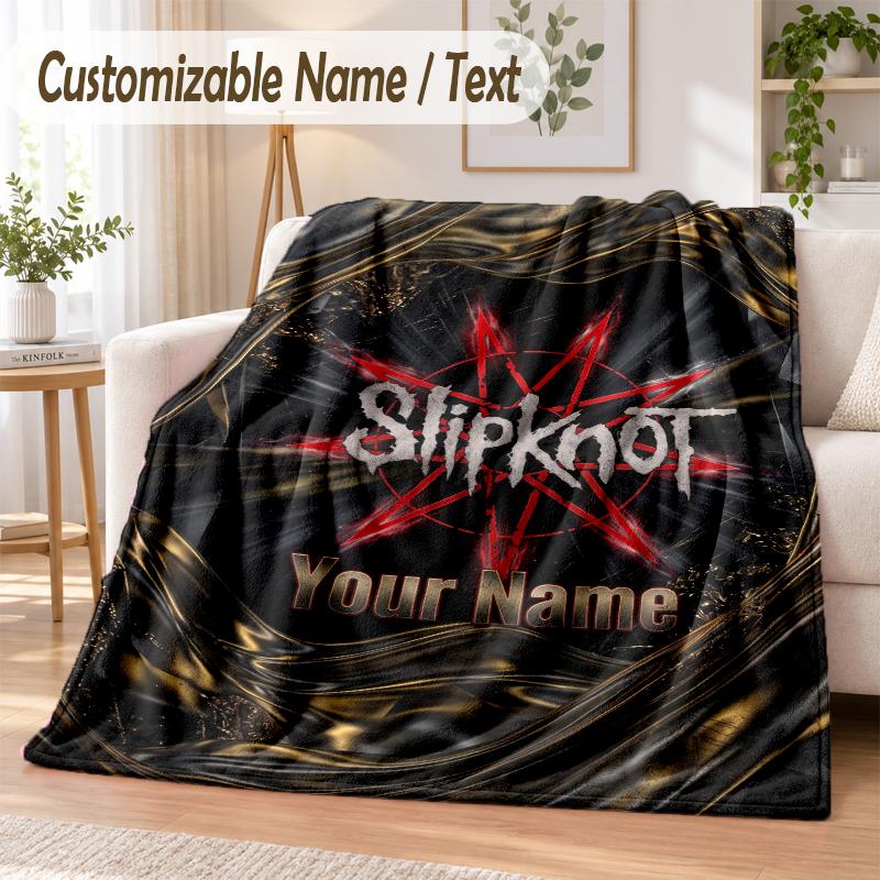 Personalisierte Flanelldecke mit Slipknot-Aufdruck Warme Gemütliche Decke für Zuhause Sofa Bettwäsche
