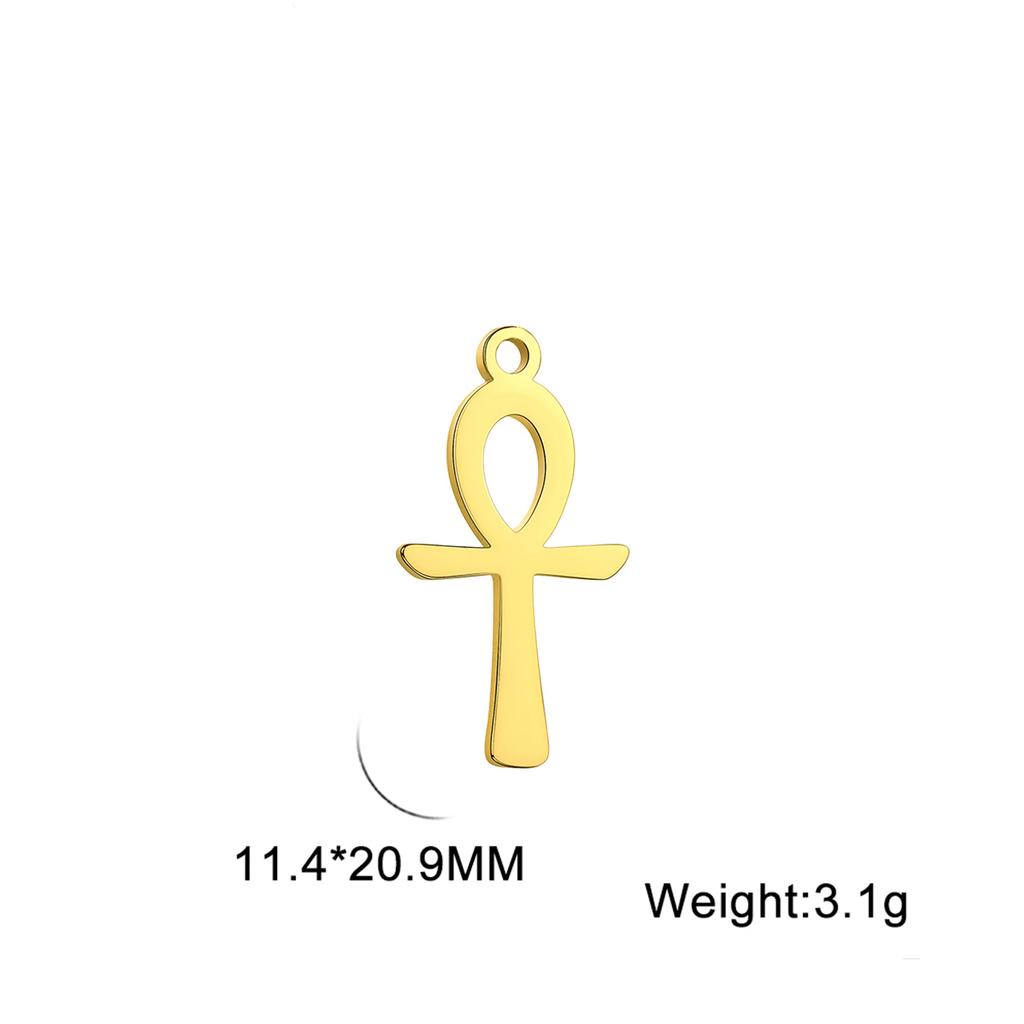 LIKGREAT Egyptian Ankh Cross Egypt Eye Pendant for Necklace Earrings Stainless Steel Eye of Horus Charms for Jewelry Making DIY