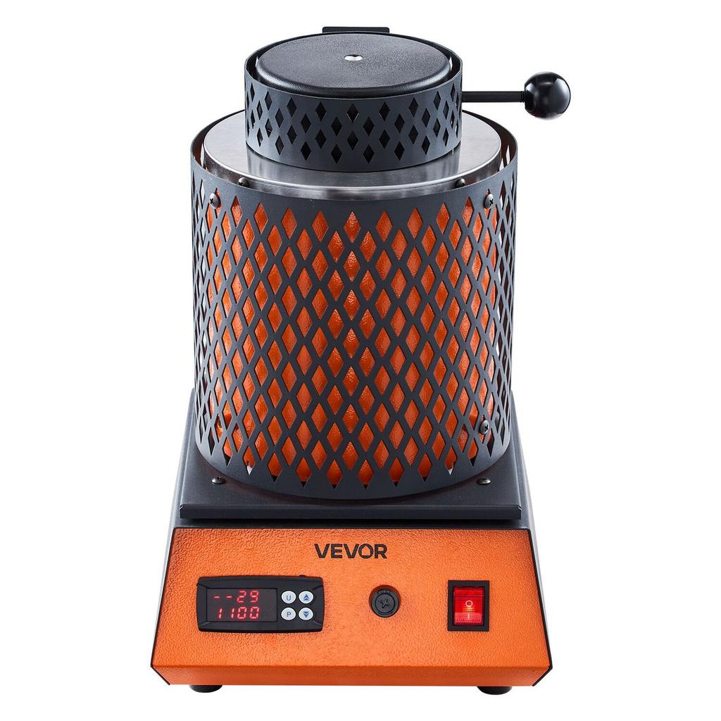 Electric Melting Furnace, 1350W Electric Melting Furnace Kit, 2102/1150 Metal Smelting Machine with 3kg Ceramic Crucible, Gold Smelting Kit for