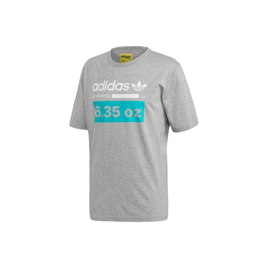 Adidas Originals T Shirts Men s Gray Crew Neck Moderate Straight Fit DH4974 L
