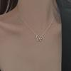 Shiny Butterfly Necklace Exquisite Golden Silver Crystal Pendant Collar Chain Fashion Clavicle Chain Ladies Party Jewelry Gift