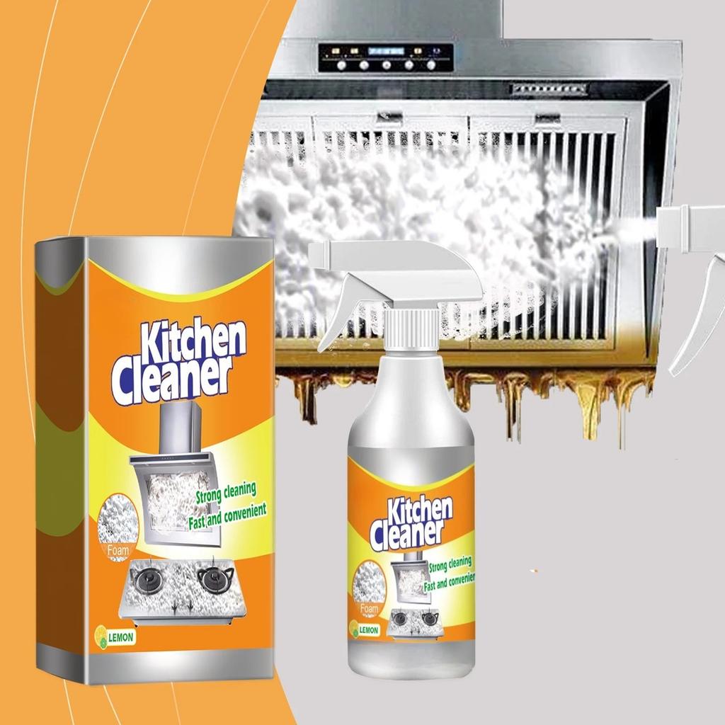 Kitchen Foam Cleaner Powerful Cleaning Grease And Stains Without Damaging Surface Lemon Light Fragrance No Residue No Irritation