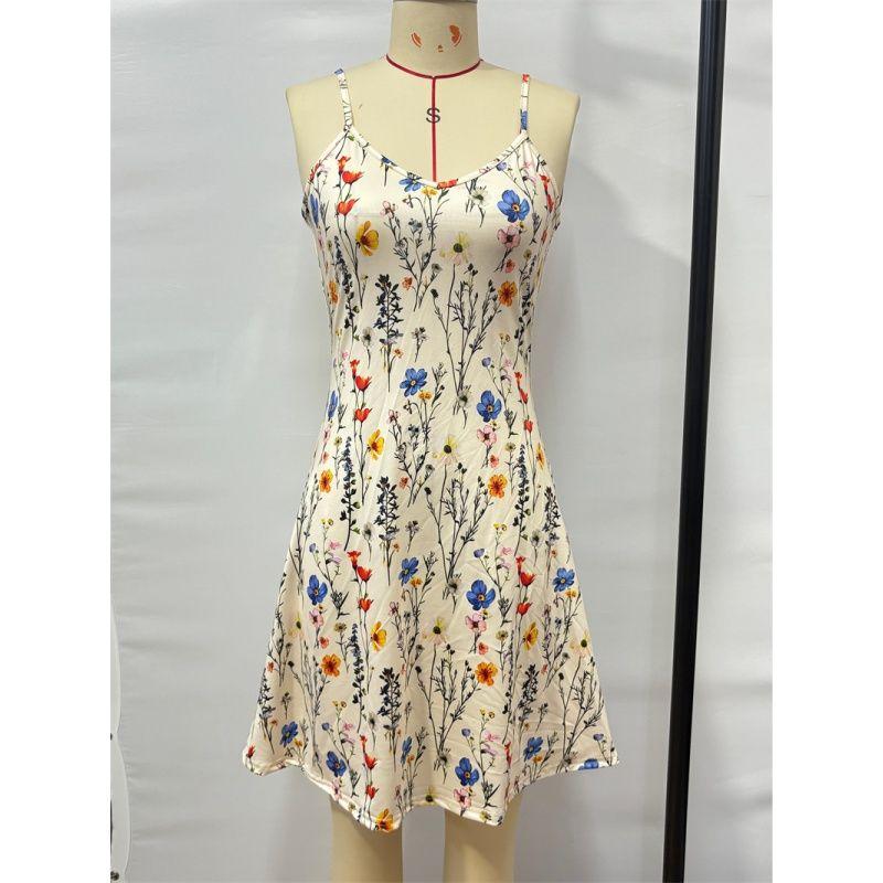 Summer Women Slip Dress Sexy Print Ladies Skirt Summer Print Suspender Skirt