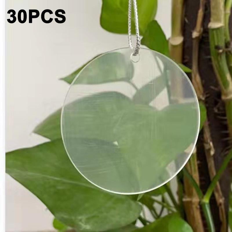 30Pcs Clear Acrylic Christmas Ornament Blank Transparent Acrylic Circle Disc DIY Crafts Christmas Round Acrylic Hangings