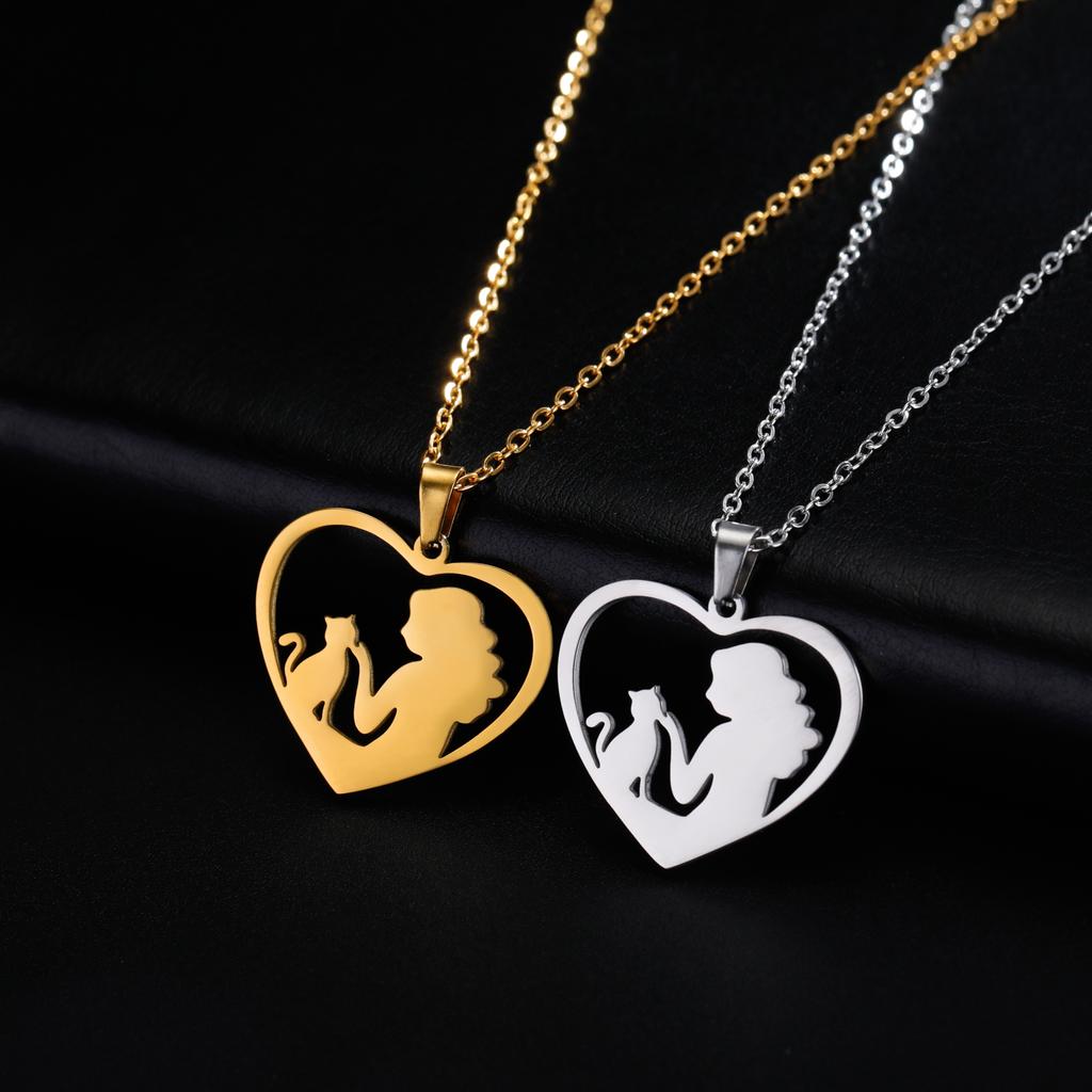 Teamer Cat and Hostess Pendant Necklaces for Women Stainless Steel Choker Fashion Jewelry Cat Lovers Birthday Gifts 2026 New