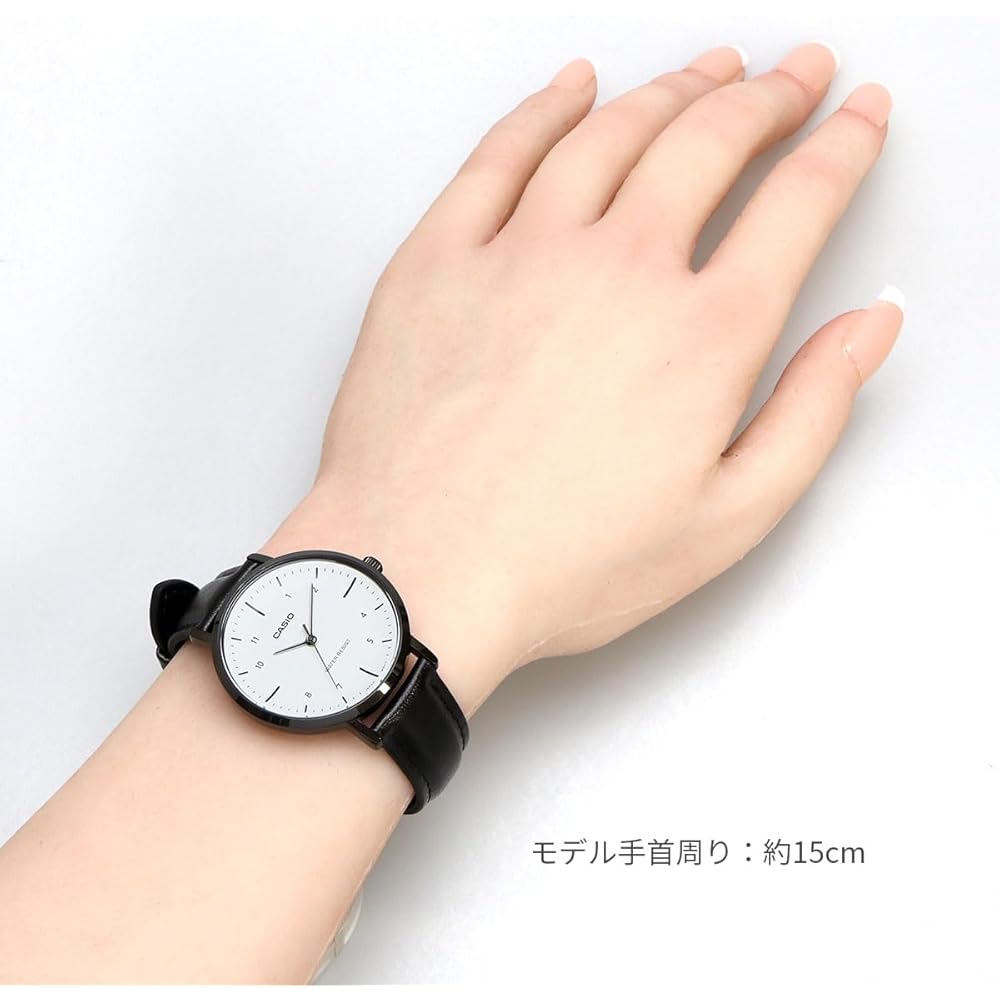 Casio Analog Quartz Women's Watch LTP-VT03BL-7B White Black Leather Band Imported Model