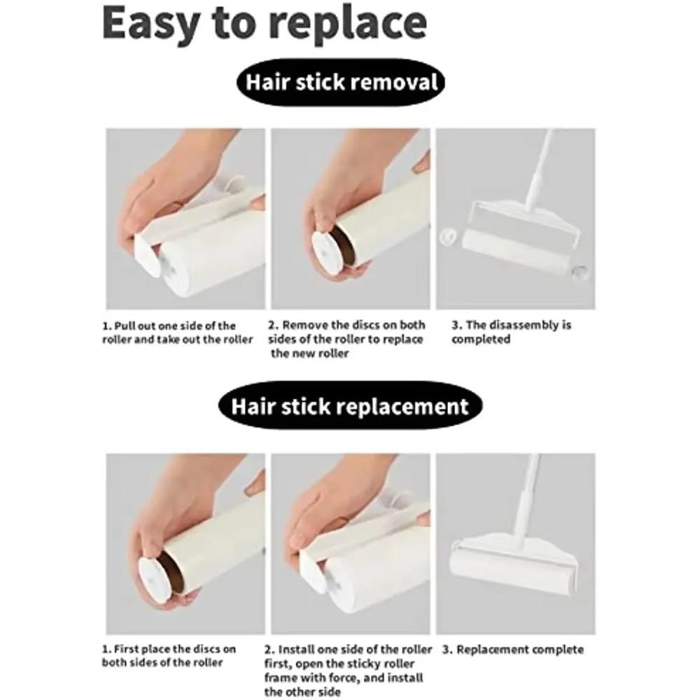 Long Handled Cotton Roller Adhesive Tear Off Pet Hair Remover New Manual Lint Roller  for Home