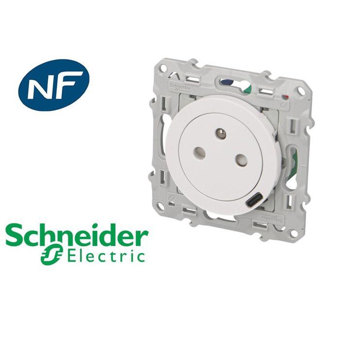 Prise Électrique Avec USB - Schneider Electric - Odace - Blanc - 16A - Prêt À Poser