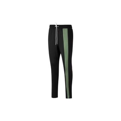 Pantalones deportivos de pierna recta con cordón y logo bordado en bloques de color para hombre, gris y verde 532105-15