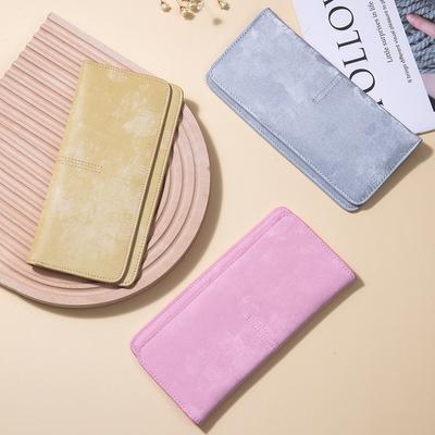 European and American Ultra-thin Long Wallet Women's 2025 New National Style Buckle Multi-card Clutch Bag Soft Leather Wallet