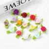 50/100PCS Mini Handmade Rose Flower Satin Ribbon Rosettes Fabric Appliques For DIY Wedding Decoration Craft Sewing Accessories