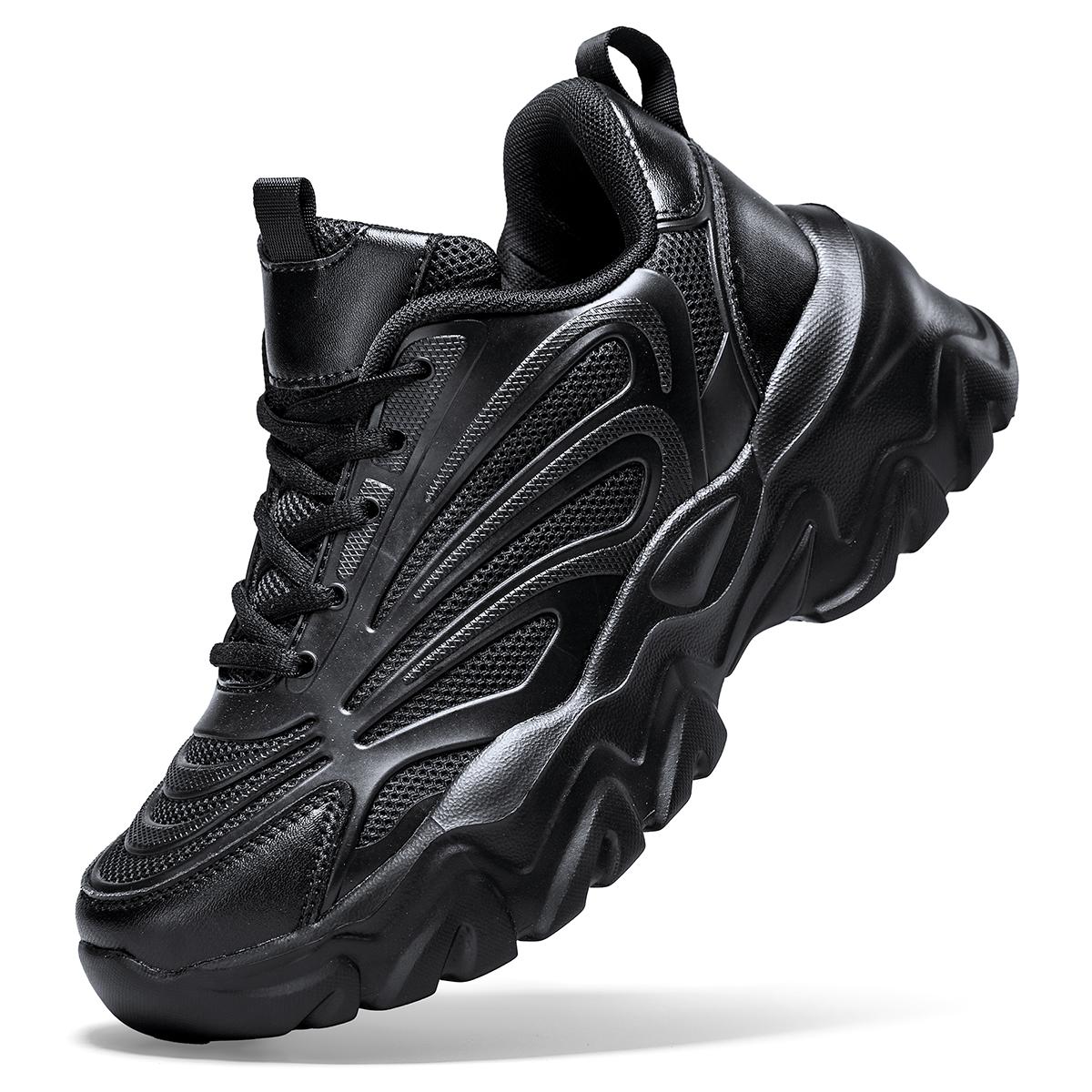 

TUINANLE New Fashionable and Versatile Couple s Sneakers, Dad Shoes, Plus Size Chunky Sole Sneakers, Sizes 35-46 46 чорний
