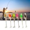 20Pcs Paddle Tail Swimbaits 5cm 1.2g Artificial Baits T Tail Swim Baits for Saltwater Soft Fishing Lures