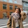 Women's Imitation Cashmere Winter Scarf - Thick Solid Color, Versatile Men's Shawl, Cashmere Wool Blend