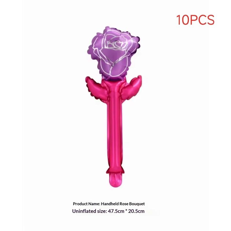 10/50Pcs Carnation Foil Balloons Valentine'S Day Rose Flower Balloon Decoration Valentine'S Day Flower Bouquet Birthday Decor