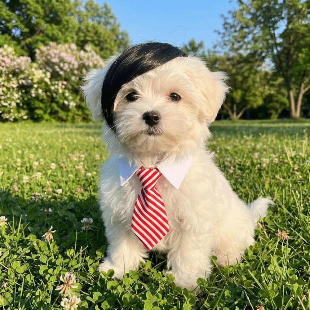 Fashion Funny Pet Side Bangs Creative Eye-catching Dog Wig Adjustable Cat Headdress Halloween Costume