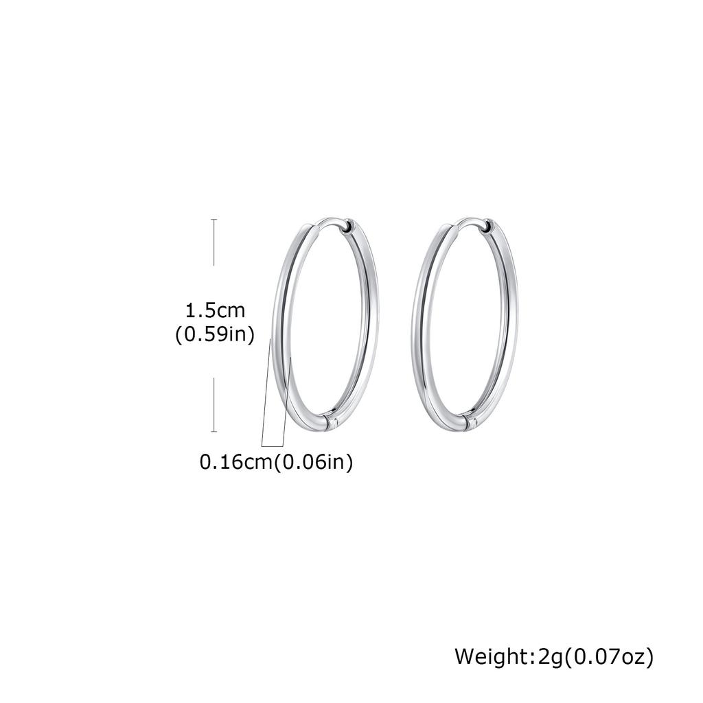 Vnox Simple Thin Stainless Steel Earrings For Women Girls, 13-23mm 18K Gold Plated Huggies, Non-allergic Jewelry 1.6mm Wire