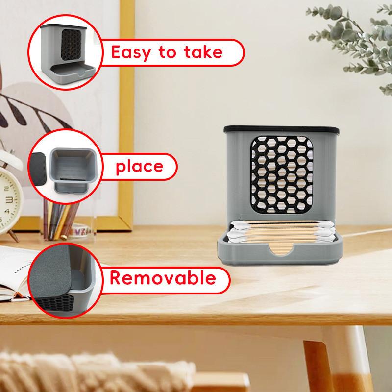 Convenient Honeycomb Cotton Swab Storage Box With Front Window For Easy Access