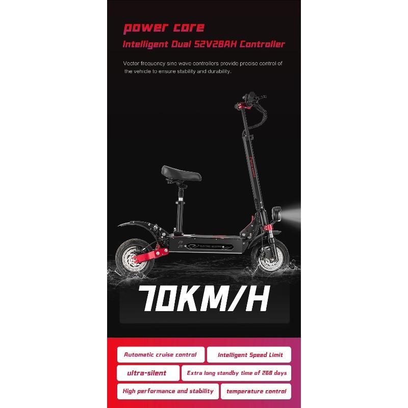 BOYUEDA Q7Pro Max E-Scooter 3200W Doppelmotor 52V28AH Batterie NFC-aktivierte App-Steuerung Escooter Leise Reifen Elektroroller