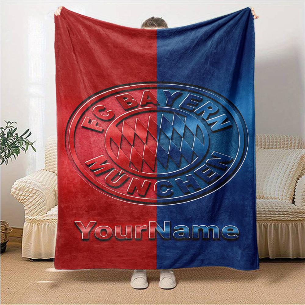 Bayern Munich Customize Your Name Blanket Cozy Customizable Blanket Soft Warm Cozy Versatile for Couch Nap Chair Home Decor Four Seasons Universal