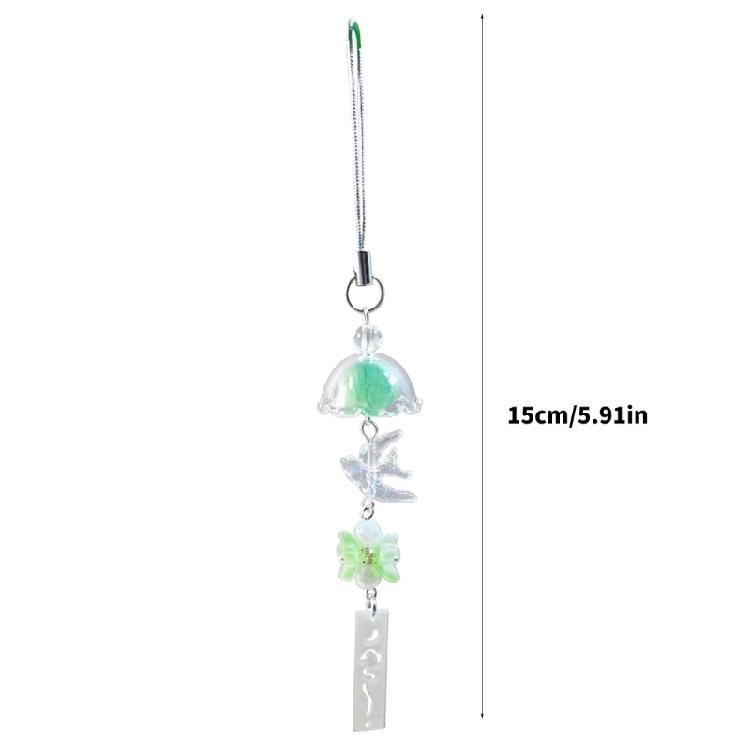 Handmade Bird Wind Chime Phone Strap Unique Flower Pendant Women Key Jewelry Acrylic Texture Suitable for Fashion Women